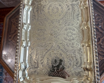 Handmade Handcrafted Moroccan Brass Tray