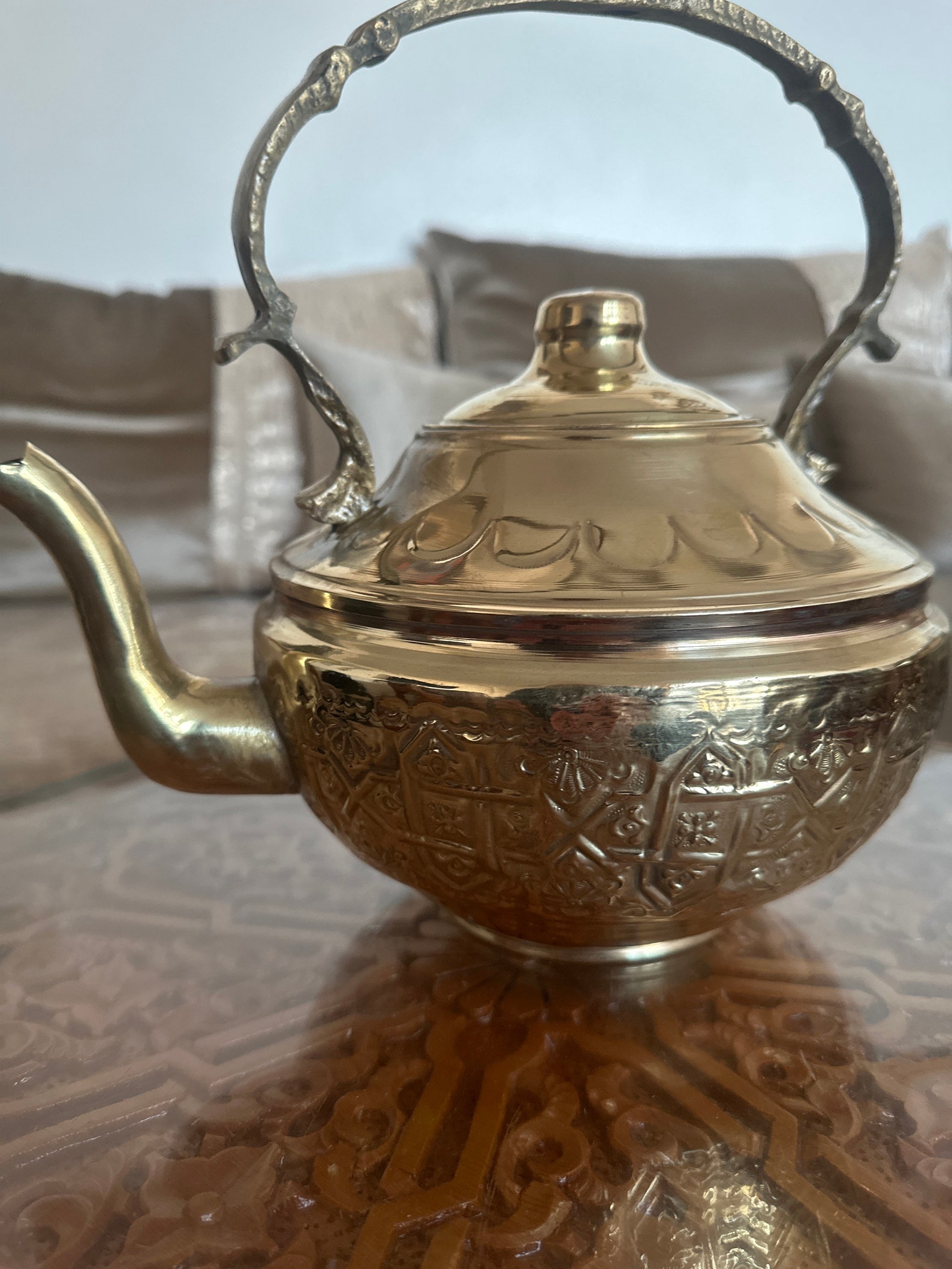 Moroccan Brass Hand-Washing Set with Traditional Tass Basin — view 4
