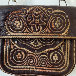 Handmade Hand-stitched Vintage Genuine organic Moroccan Leather bag