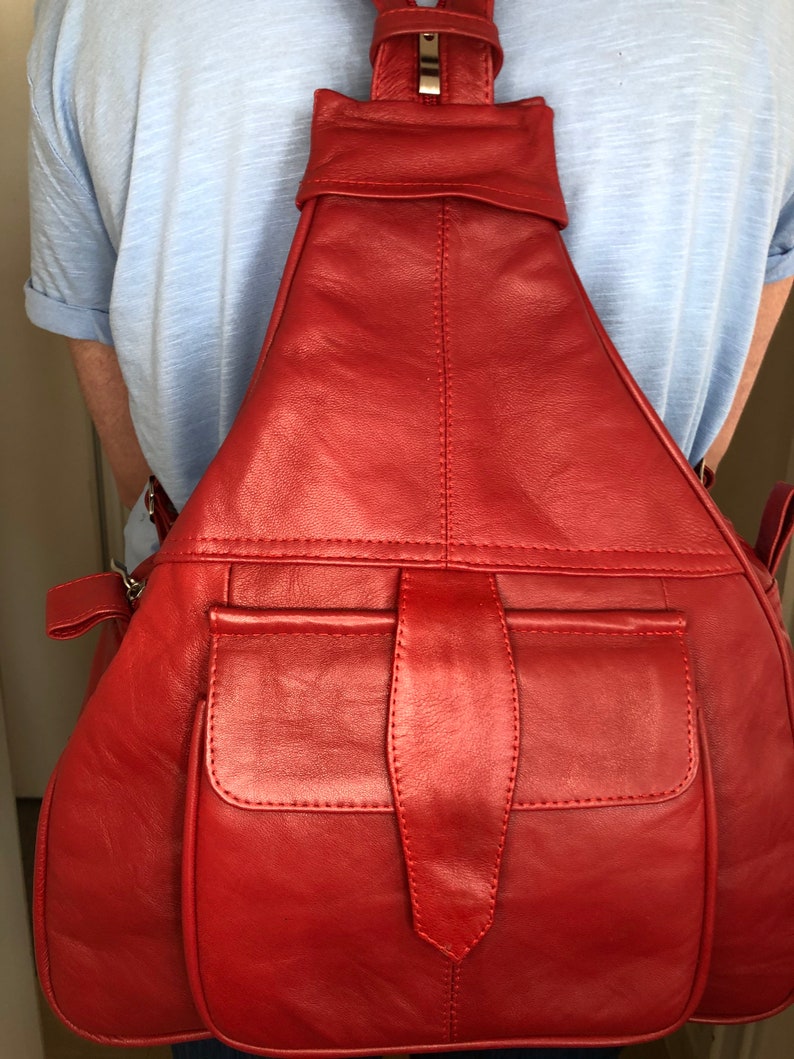 Leather backpack