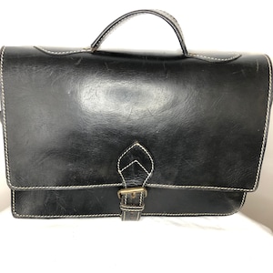 Leather messenger/ satchel black