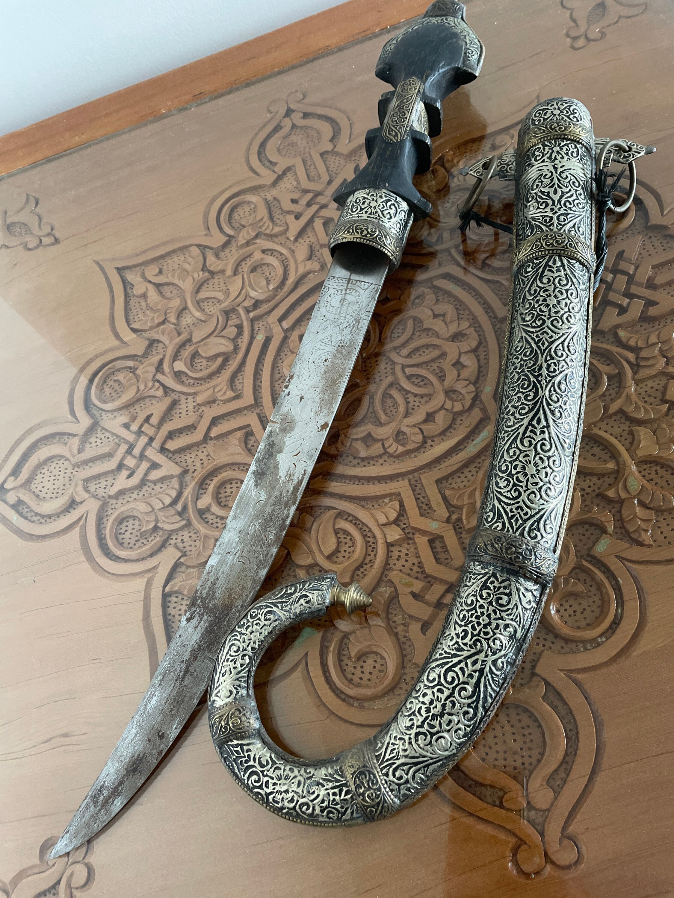Handmade Moroccan Vintage Hand-carved Sword - Etsy