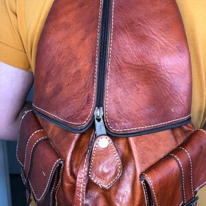 Leather backpack