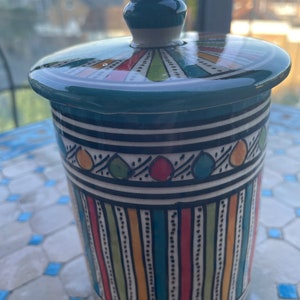 Handmade Hand-Painted Moroccan Ceramic Containers