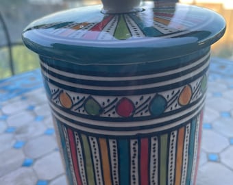Handmade Hand-Painted Moroccan Ceramic Containers