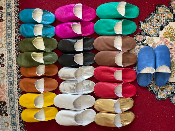 Handmade Genuine Moroccan Organic Leather Slippers With With  display picture 2