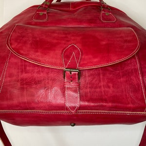 Handmade Moroccan genuine leather weekend bag