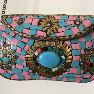 Handmade Mosaic Tile Clutch Hand Bag