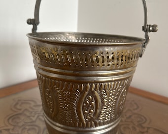 Moroccan Alpaca silver Vintage Hamame bucket