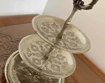 Moroccan Silver Cake-stand Resin Tray Bundle