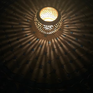 Handmade Moroccan brass candle holder