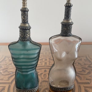 Handmade Moroccan perfume bottle made from recycled glassVary in shape and size, please message before purchase