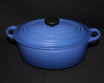 Le Creuset 23 Blue 2 3/4 Quart Oval Cast Iron Enamel Dutch Oven France