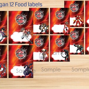 Instant Download - Bakugan  12 food labels,Bakugan party , Bakugan birthday,  – Printable