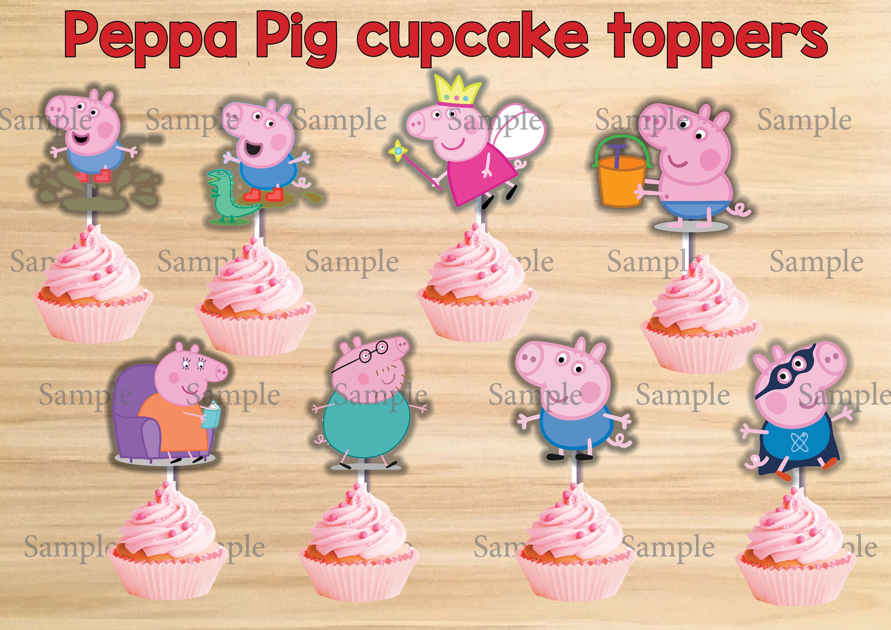 Instant Download Peppa Pig Cupcakes Toppers Peppa Pig - Etsy
