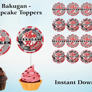 Instant Download -  Bakugan cupcake toppers,  Bakugan party, Bakugan birthday – Printable