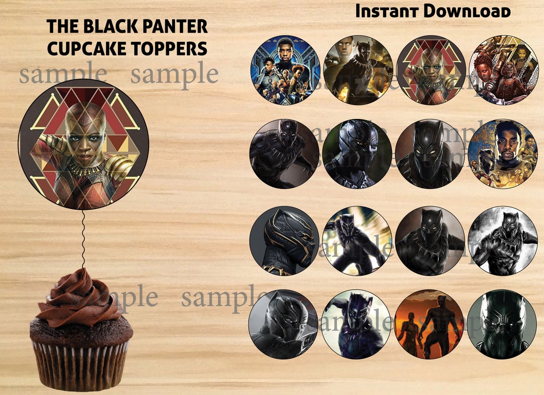 Instant Download - the Black Panther Cupcake Toppers, the Black Panther ...