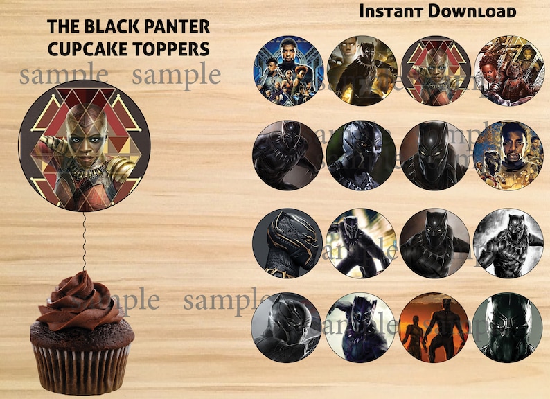 Instant Download the Black Panther Cupcake Toppers the - Etsy