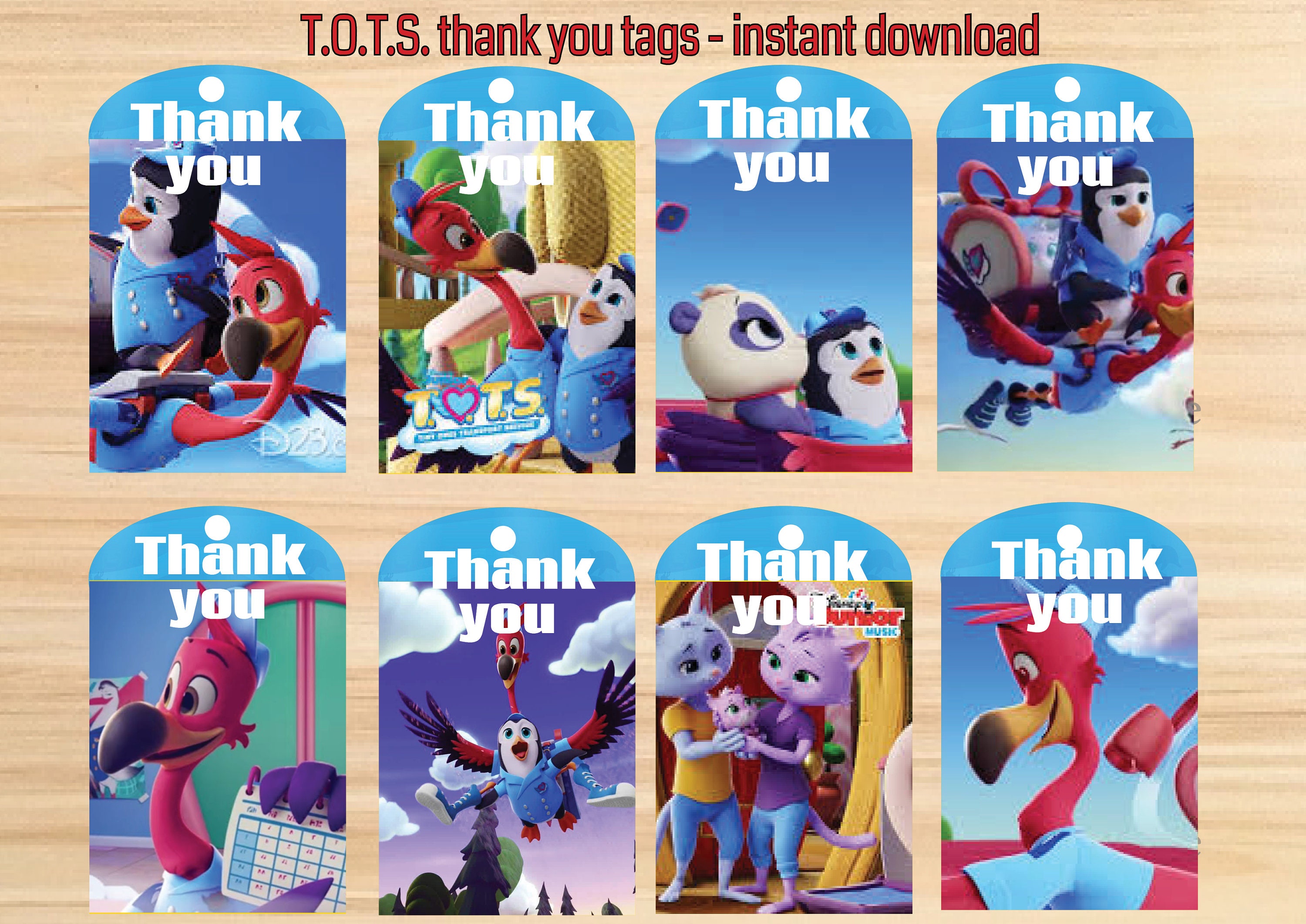 Instant Download - T.O.T.S thank you tags,  T.O.T.S party, T.O.T.S birthday – Printable