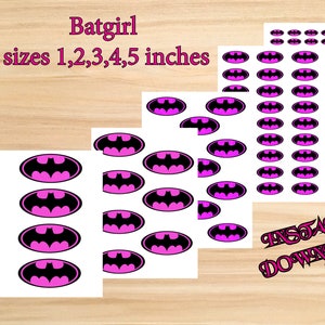 INSTANT DL-Batgirl Logo 5 Größen - für Ballon, Aufkleber, Lollipop, Favor Taschen, Tassen etc ...