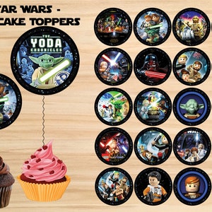INSTANT DL- Star Wars  cupcake toppers,  Star Wars party, Star Wars favor, Thank you tags. - printable