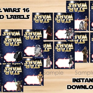 INSTANT DL- Star Wars  food labels,  Star Wars party, Star Wars favor, Star Wars birthday. - printable