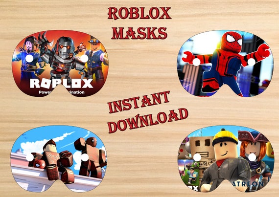 Instant Download Roblox Masks Roblox Party Roblox Etsy - party roblox