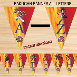 Instant Download -  Bakugan banner,  Bakugan party, Bakugan birthday – Printable