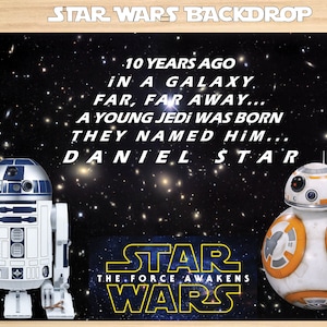 Personalized Star Wars  Backdrop,  Star Wars party, Star Wars favor, Star wars birthday. - printable