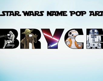 Personalized Star Wars name pop art,  Star Wars party, Star Wars favor, Star wars birthday. - printable