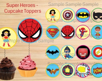 Instant Download - Baby Super Hero cupcake toppers,  Baby Super Hero party, Baby Super Hero birthday, Baby Super Hero – Printable