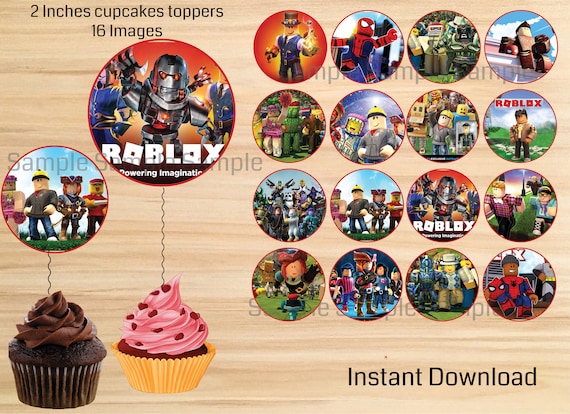 Instant Download Roblox Cupcake Toppers Roblox Party Etsy - editable instant download 2 inch cake toppers roblox printable birthday pixels diy printable party p shopkins birthday party shopkins party lego birthday party