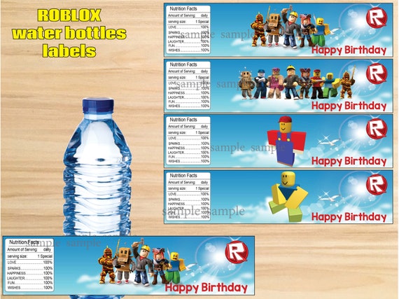 Instant Download Roblox Water Bottles Labels Roblox Party Etsy - bottles roblox