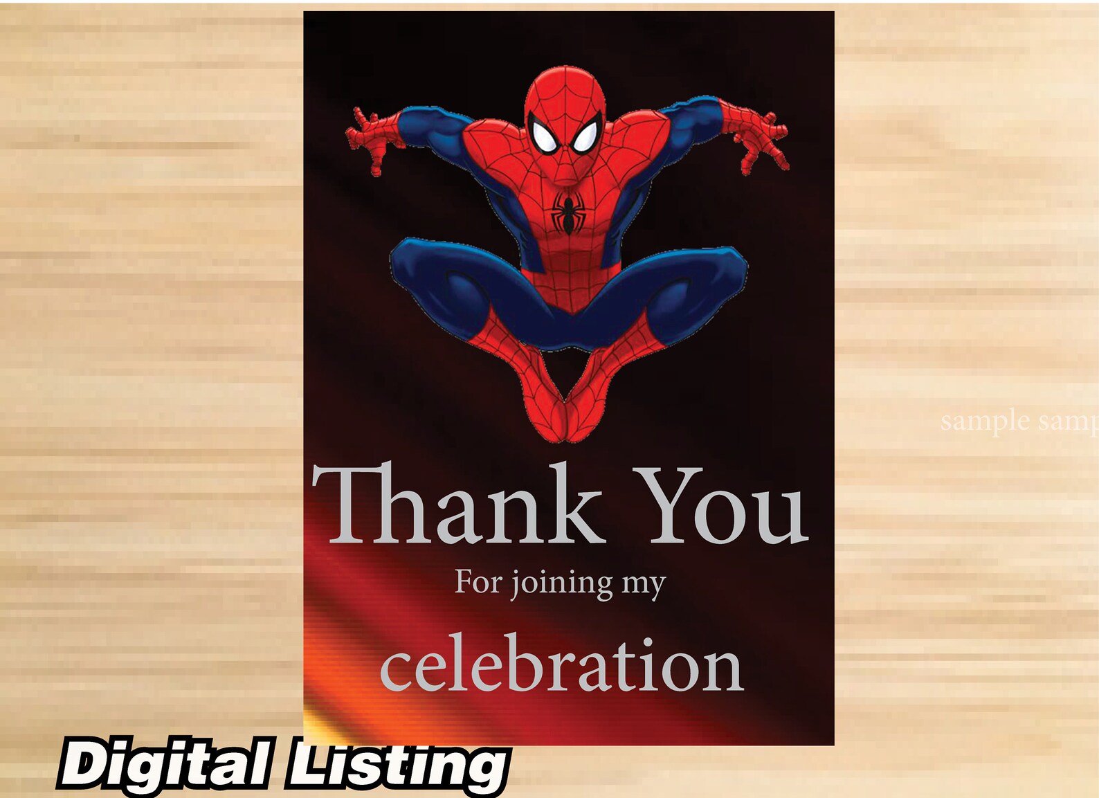 Spiderman Invitation Free Thank You Card Spiderman Party Etsy