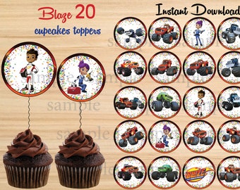 Blaze Cupcake Toppers | Etsy