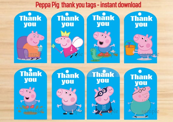 Instant Download Peppa Pig Thank You Tags Peppa Pig Party - Etsy Instant Download Peppa Pig Thank You Tags Peppa Pig Party - Etsy