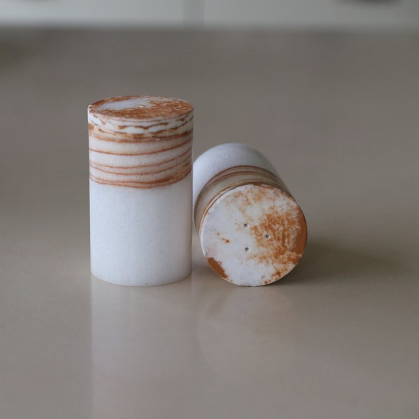 Salt and Pepper Shakers, Made from Dead Sea Salt, Wabi Sabi Design, Salt and Pepper Gift, Housewarming Luxury Gift, Kitchen Gift