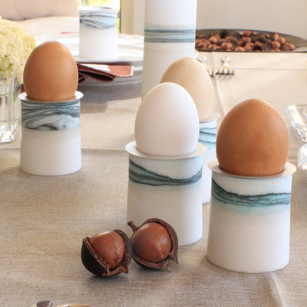 Handmade Egg Holder, Set of 4 Egg Cups, Easter Dishes, Easter Dinnerware, Easter Gift, Holy Land Gifts, Dead Sea Salt, Saltware Design