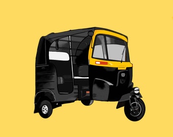 Auto Rickshaw Mumbai Digital Art