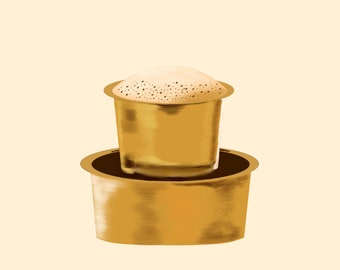 Filter Coffee | South Indian Filter Coffee Digital Art | Downloadable Filter Coffee