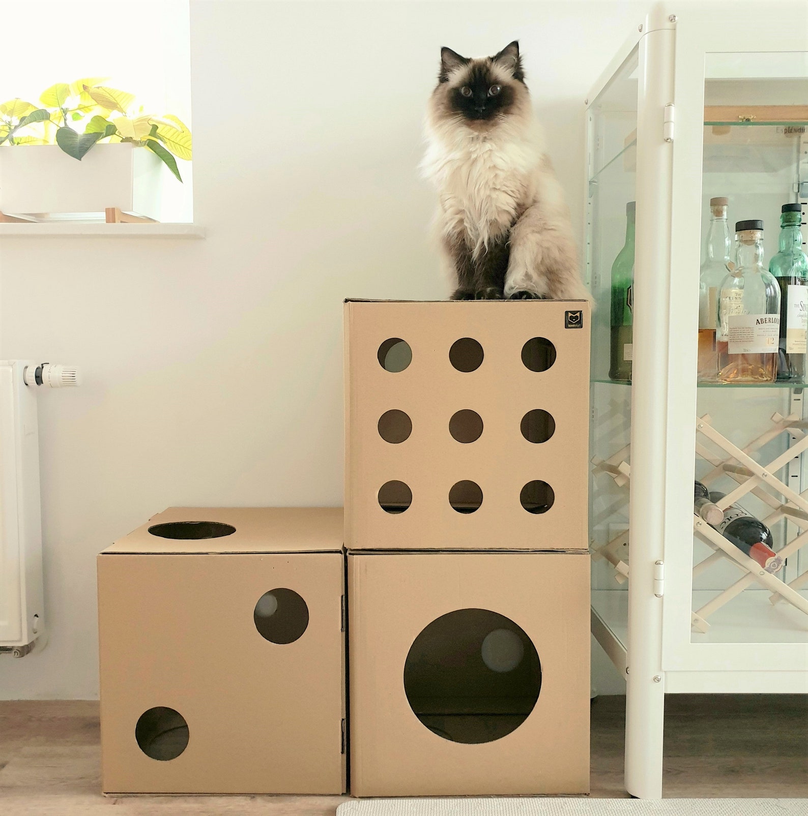 Cardboard 3 modular cat house / box playhouse furniture cave Etsy