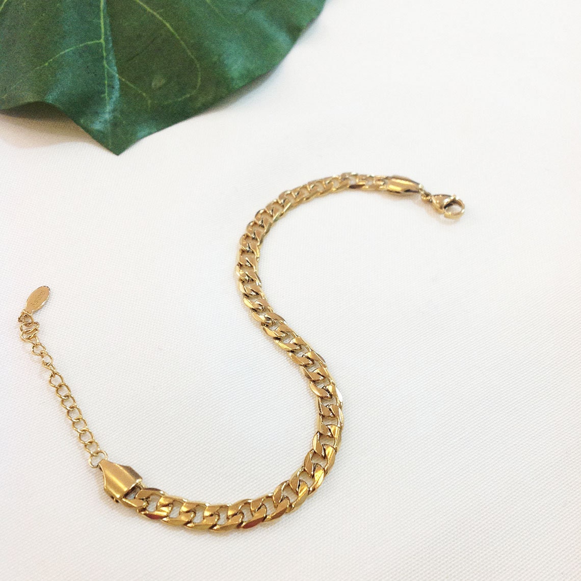 Gold Cuban Link Bracelet Curb Link Chain Dainty Bracelet - Etsy