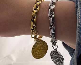 ★ Massimo Dutti★ Coin Bracelet 04603514808 Massimo Dutti Bracelet - silver-coloured - Zalando.co.uk