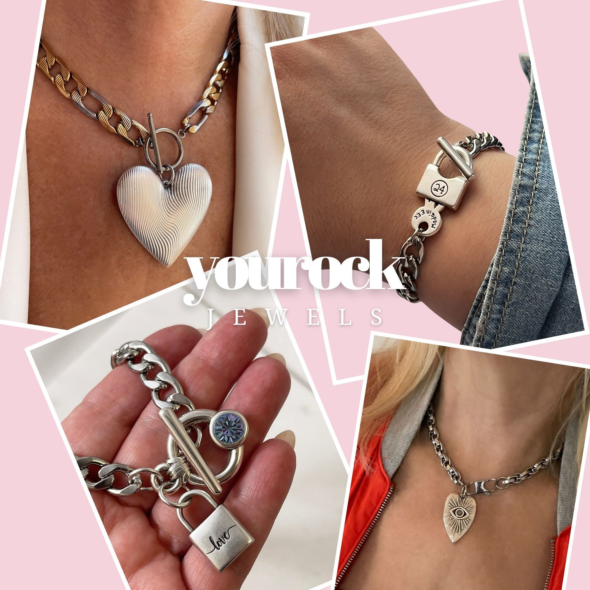 アクセサリー vintage Figaro chin charm bracelet 925 Sterling Silver Figaro Link Girls Silhouett Charm