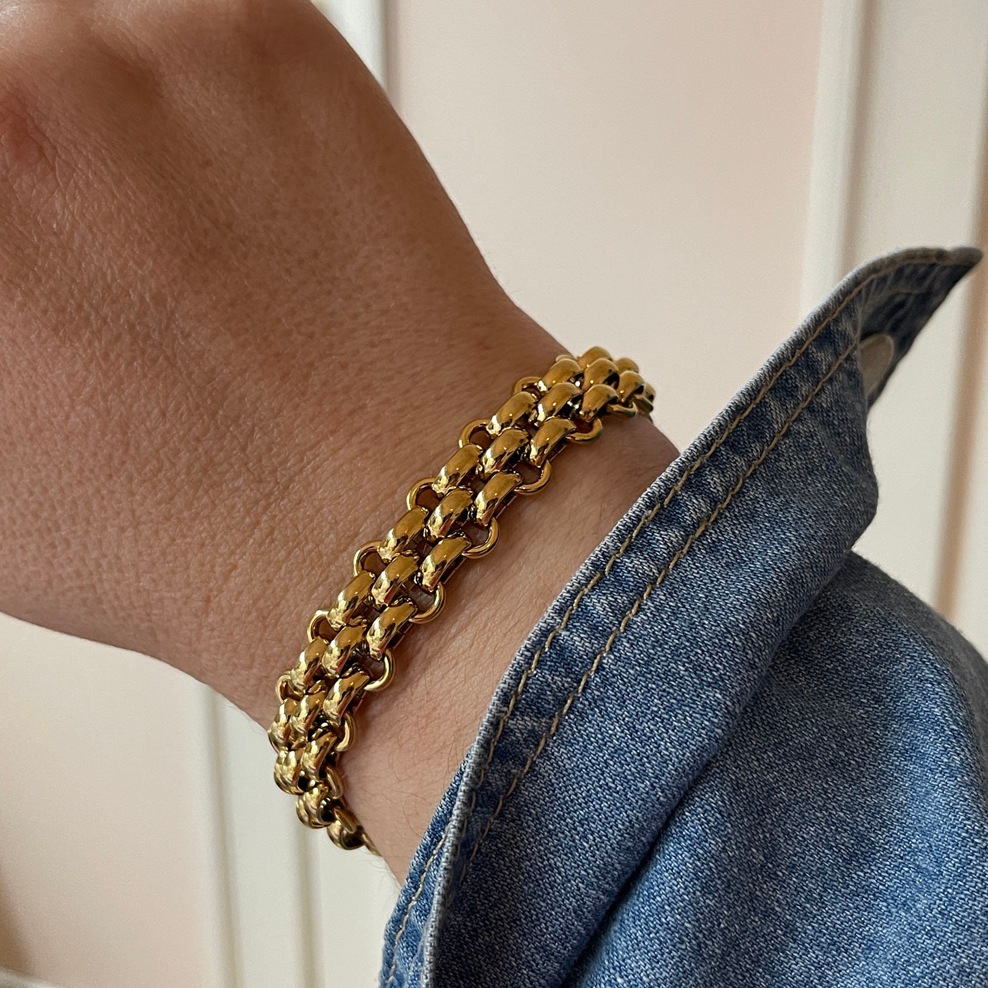 Collier Et Bracelet Cotte De Mailles En Acier Inoxydable - Parure 2 Pièces, Argenté, Neuf Avec étiquettes