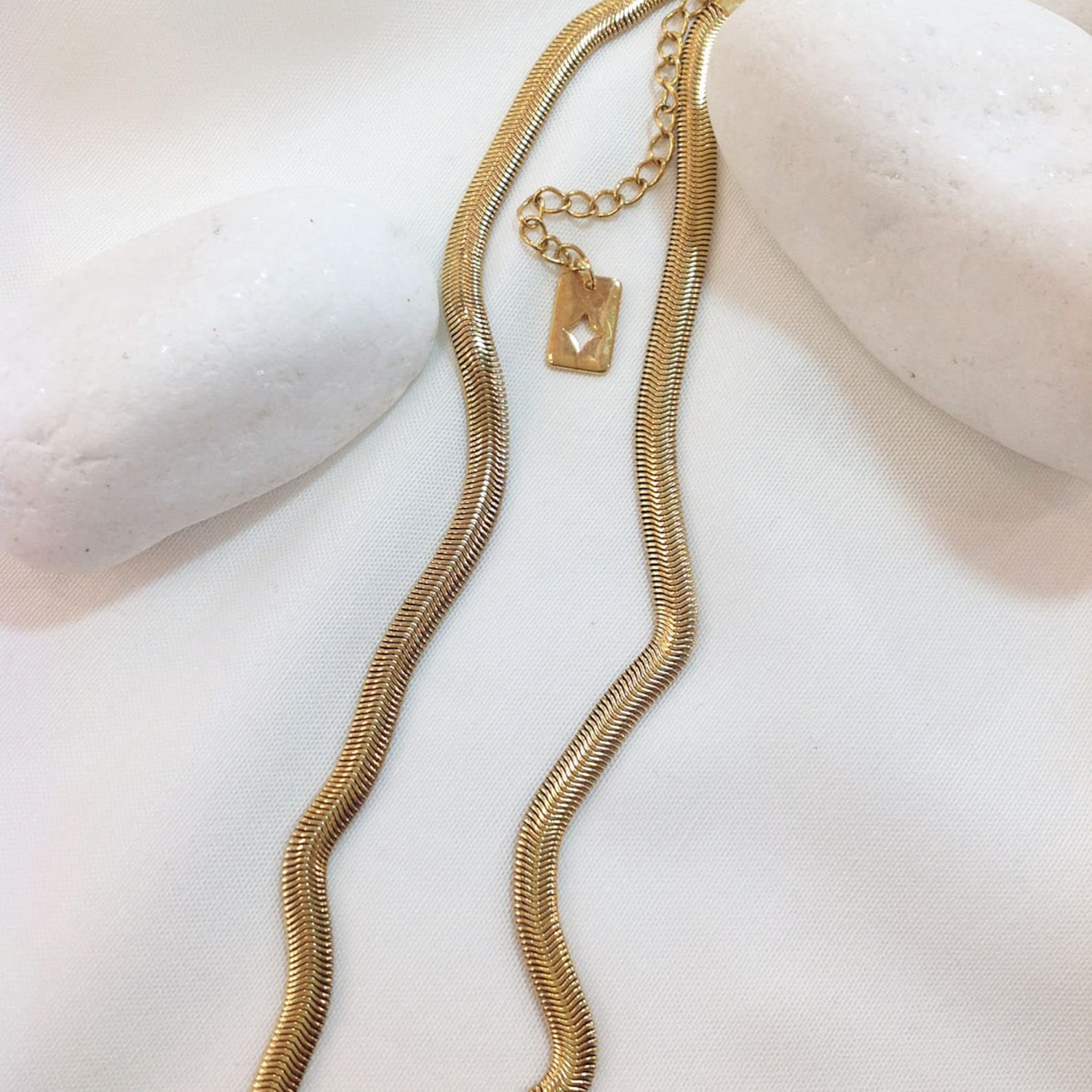 Snake chain Herringbone chain Snake necklace Flat snake Etsy