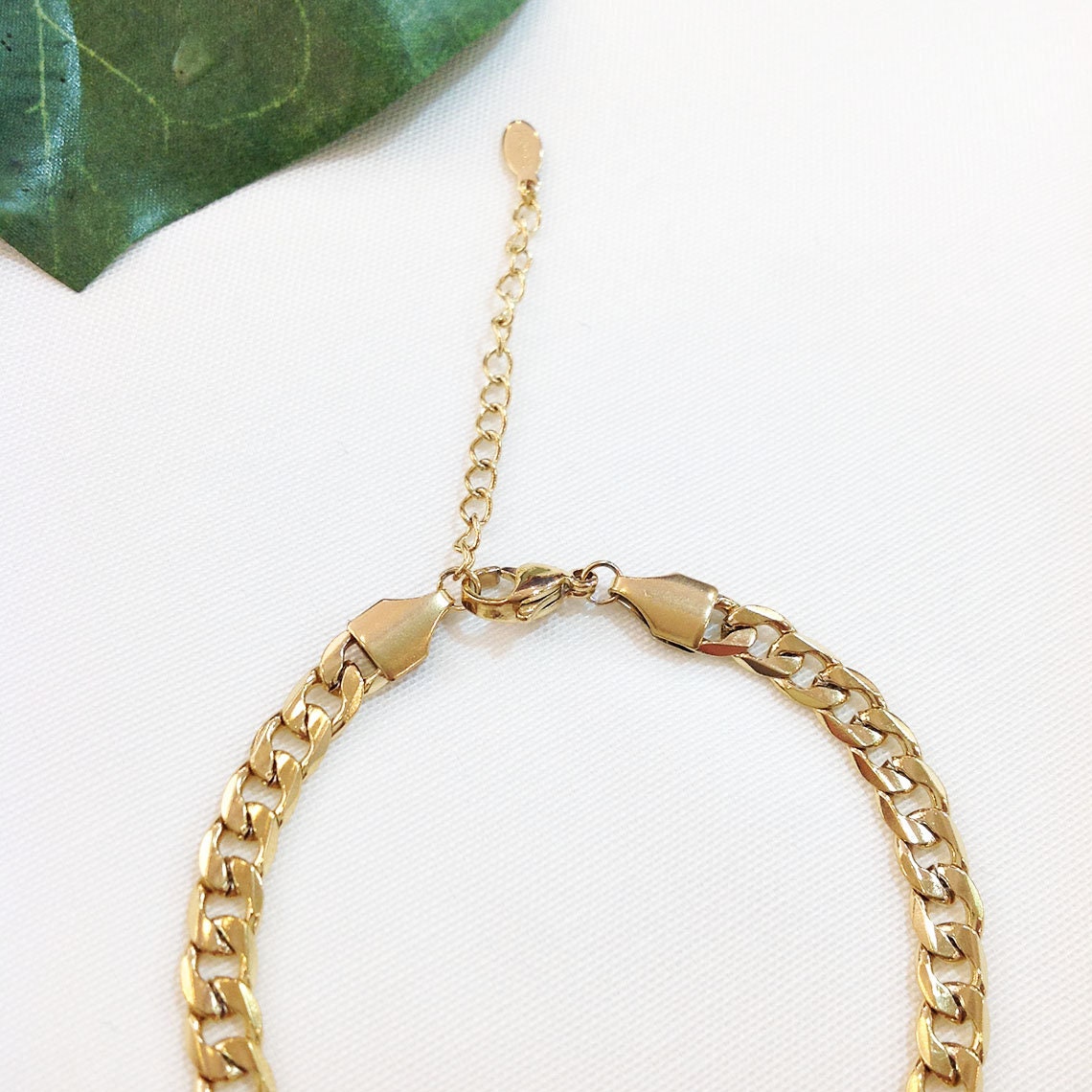 Gold Cuban Link Bracelet Curb Link Chain Dainty Bracelet - Etsy