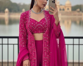 Newly Launched Designer Indo-Western Sharara Set | Trendy Party Wear .