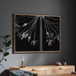 Large Botanical Poster Dark Floral Art Moody Floral Art Dark Botanical Wild Flower Print Digital Download Modern Boho Decor Large Art Print