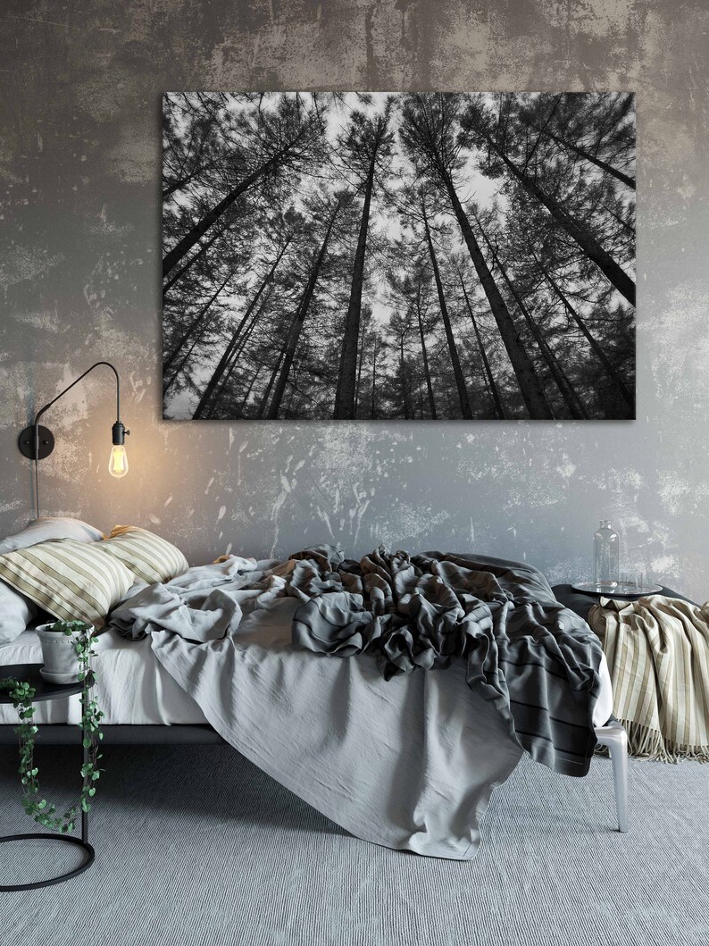 Black and White Tree Print Forest Wall Art Dark Art Etsy